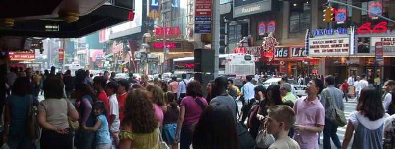 times square crowd