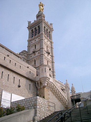 The highest point in Marseille, Notre Dame de la Garde (Our Lady of the Guard) 