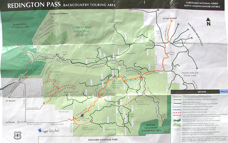 map of redington pass area