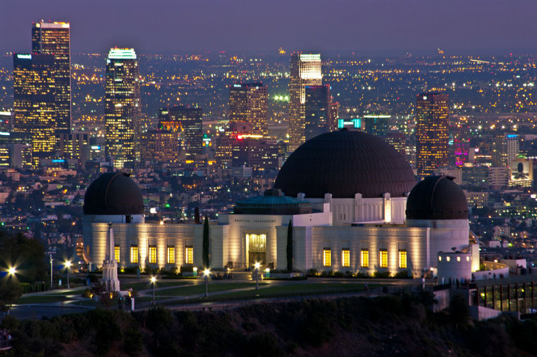 Griffith Park and Observatory at night