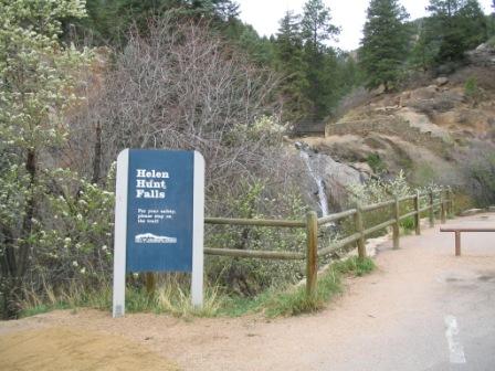 Sign for Helen Hunt falls in Colorado Springs