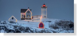 Lighting of the Nubble at Christmas
