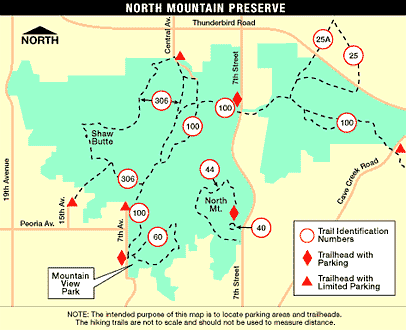 Trail Map of North Mountain Park