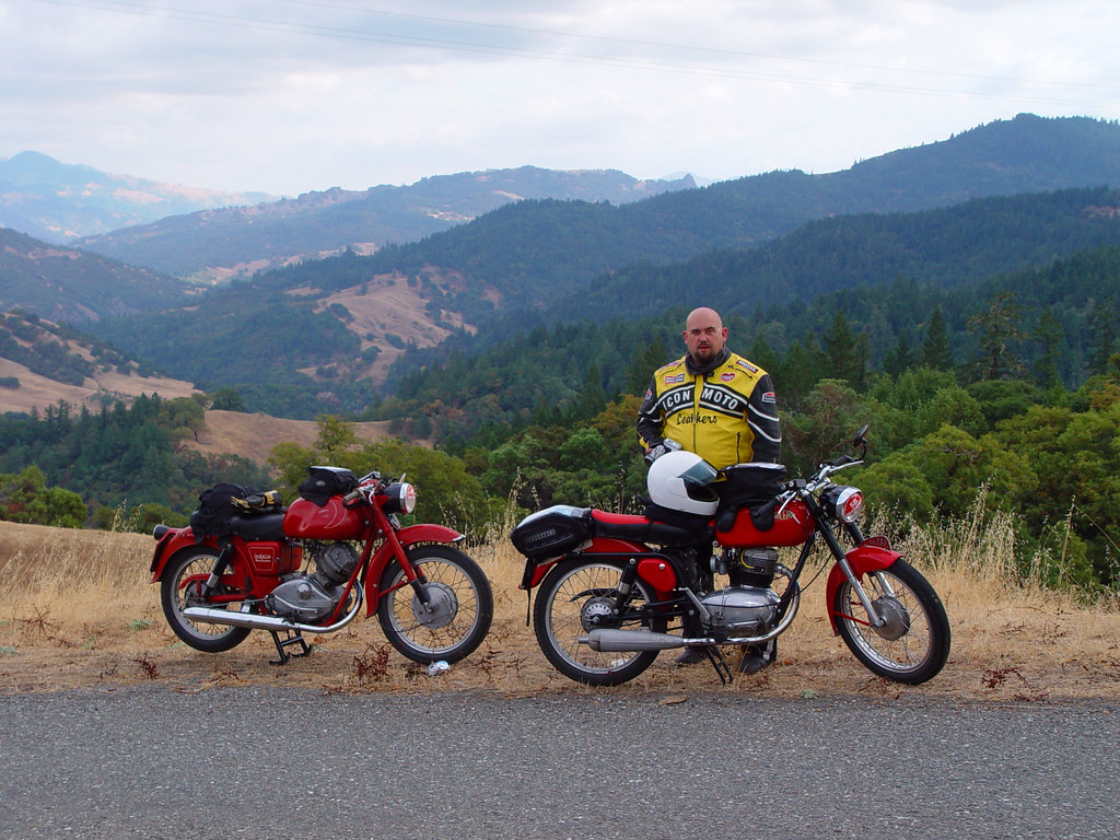 Near Garberville, CA on 50 year old bikes.